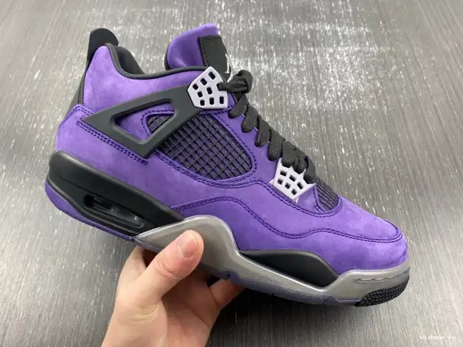 Rep Kickmax Air 4 x Travis Scott Suede Purple Jordan 0509